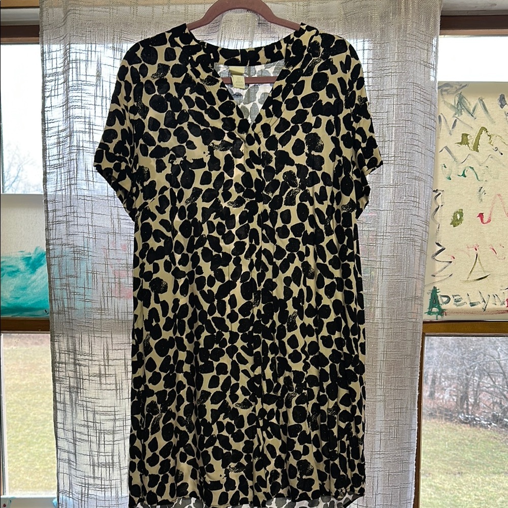 H&M Black and Cream Animal Print Dress